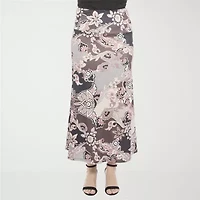 24seven Comfort Apparel Womens Mid Rise Long A-Line Skirt