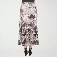 24seven Comfort Apparel Womens Mid Rise Long A-Line Skirt