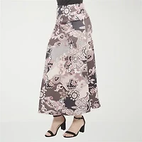 24seven Comfort Apparel Womens Mid Rise Long A-Line Skirt