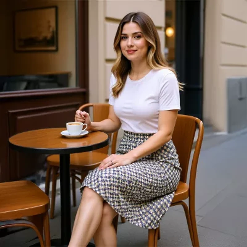 24seven Comfort Apparel Womens Mid Rise Midi A-Line Skirt