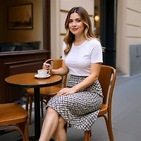 24seven Comfort Apparel Womens Mid Rise Midi A-Line Skirt