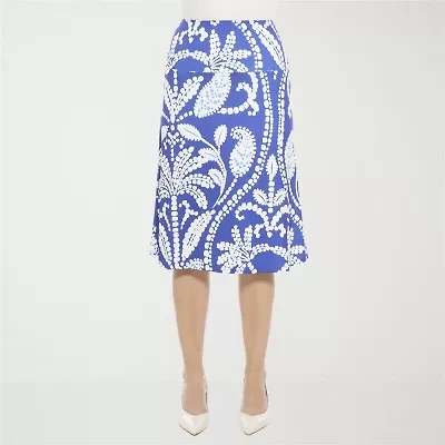 24seven Comfort Apparel Womens Mid Rise A-Line Skirt