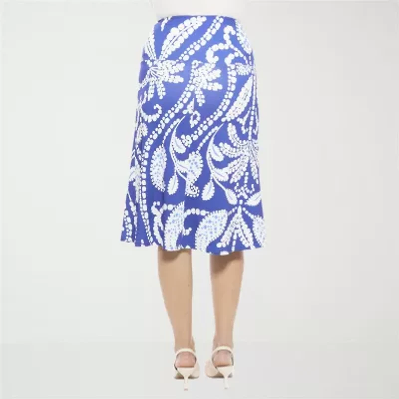 24seven Comfort Apparel Womens Mid Rise A-Line Skirt