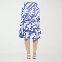 24seven Comfort Apparel Womens Mid Rise A-Line Skirt