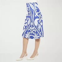 24seven Comfort Apparel Womens Mid Rise A-Line Skirt