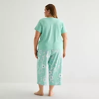 Liz Claiborne Womens Short Sleeve Plus Pajama Sets