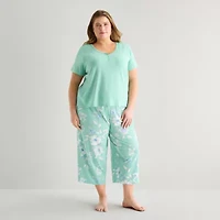 Liz Claiborne Womens Short Sleeve Plus Pajama Sets