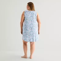 Liz Claiborne Womens Plus Sleeveless Crew Neck Nightshirt