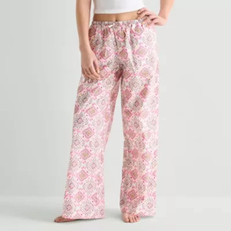 Arizona Womens Juniors Poplin Pajama Pants
