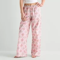 Arizona Womens Juniors Poplin Pajama Pants