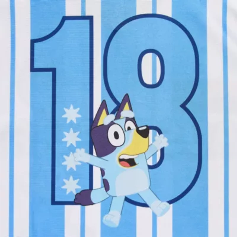 Womens Juniors V Neck Short Sleeve Bluey Jersey