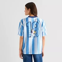 Womens Juniors V Neck Short Sleeve Bluey Jersey