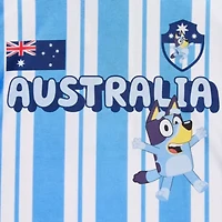 Womens Juniors V Neck Short Sleeve Bluey Jersey