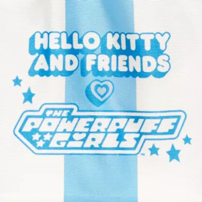 Hello Kitty x Powerpuff Girls Womens Juniors V Neck Short Sleeve Jersey