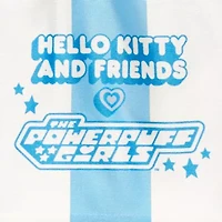 Hello Kitty x Powerpuff Girls Womens Juniors V Neck Short Sleeve Jersey