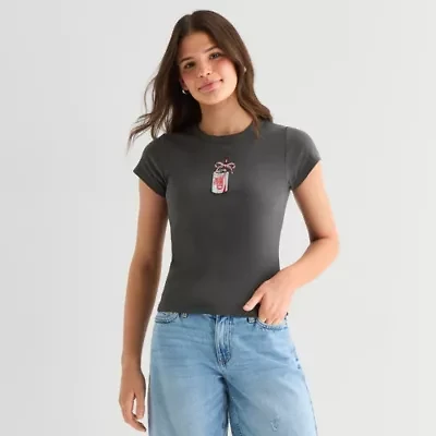 Diet Coke Baby Tee Womens Juniors Crew Neck Short Sleeve Regular Fit Graphic T-Shirt