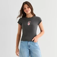 Diet Coke Baby Tee Womens Juniors Crew Neck Short Sleeve Regular Fit Graphic T-Shirt