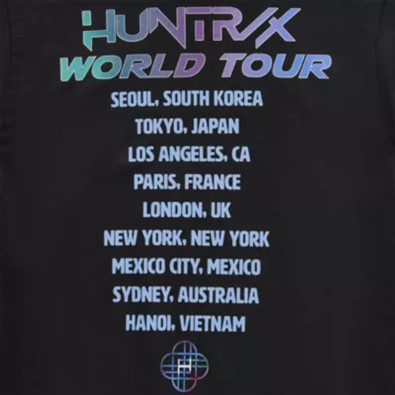 Womens Juniors Crew Neck Short Sleeve KPop Demon Hunters Graphic T-Shirt