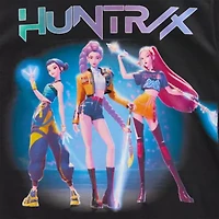 Womens Juniors Crew Neck Short Sleeve KPop Demon Hunters Graphic T-Shirt