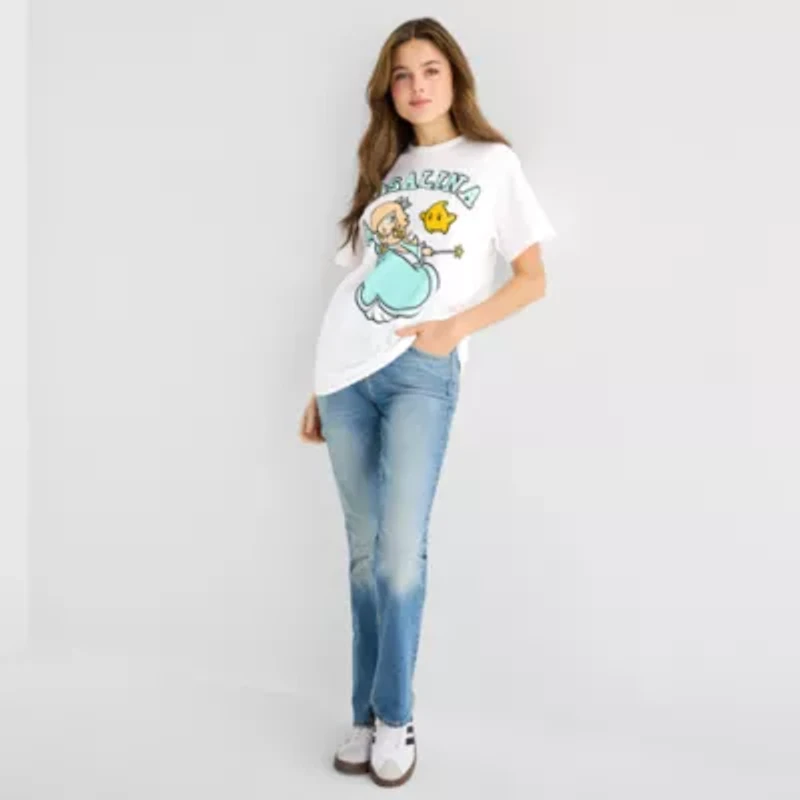 Rosalina Boyfriend Tee Womens Juniors Crew Neck Short Sleeve Graphic T-Shirt