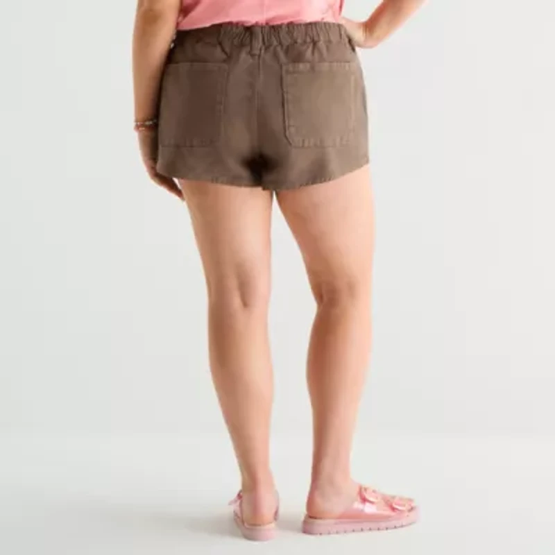 Arizona Womens 2 1/2" Low Rise Juniors Plus Chino Short