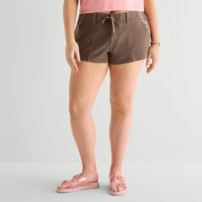 Arizona Womens 2 1/2" Low Rise Juniors Plus Chino Short