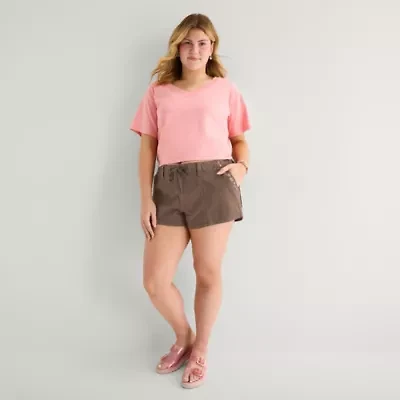 Arizona Womens 2 1/2" Low Rise Juniors Plus Chino Short