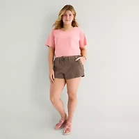 Arizona Womens 2 1/2" Low Rise Juniors Plus Chino Short
