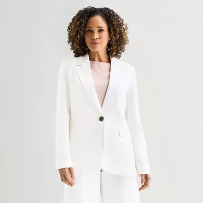 Liz Claiborne Linen Womens Classic Fit Blazer