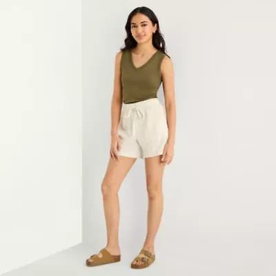 a.n.a Womens High Rise 5" Pull-On Short