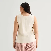 a.n.a Womens Plus V Neck Sleeveless Tank Top