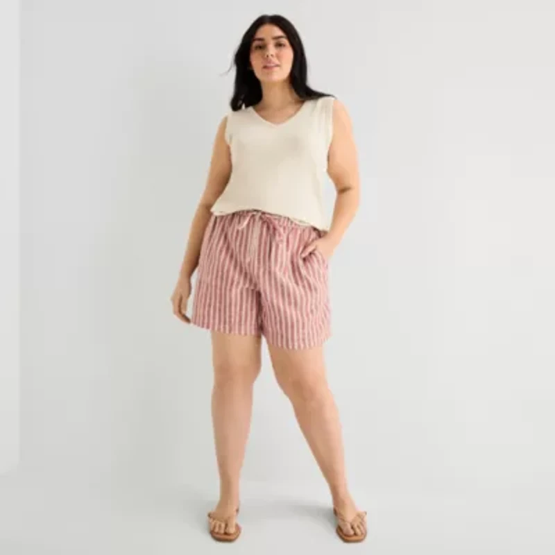 a.n.a Womens Plus V Neck Sleeveless Tank Top