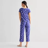 Jaclyn Womens Crew Neck Short Sleeve 2-pc. Pajama Sets