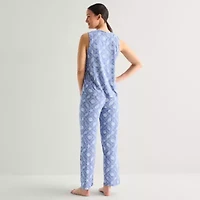 Jaclyn Womens Crew Neck Sleeveless 2-pc. Pajama Sets