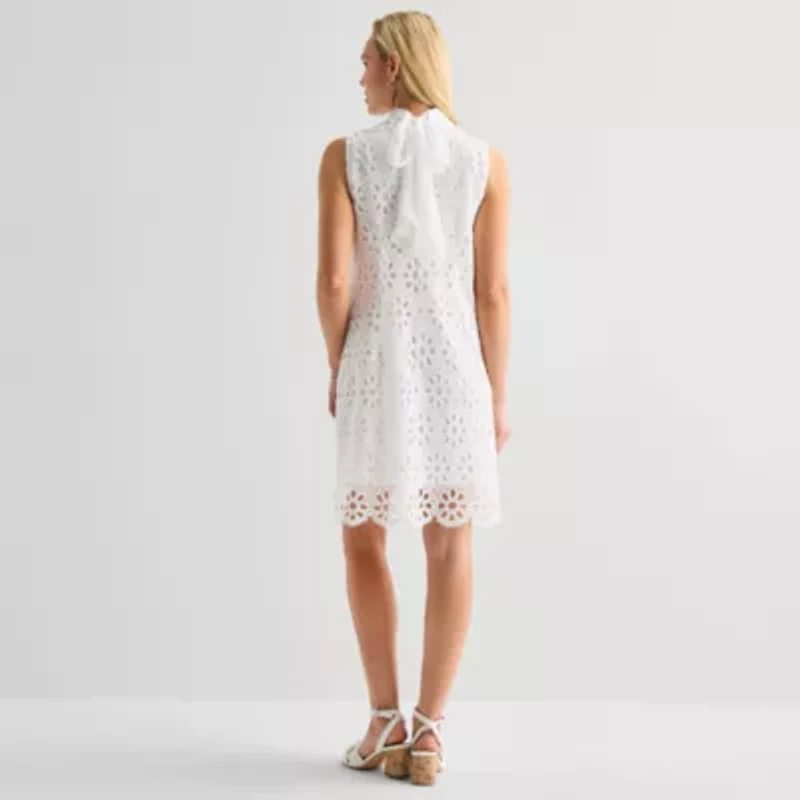 Robbie Bee Womens Sleeveless Shift Dress