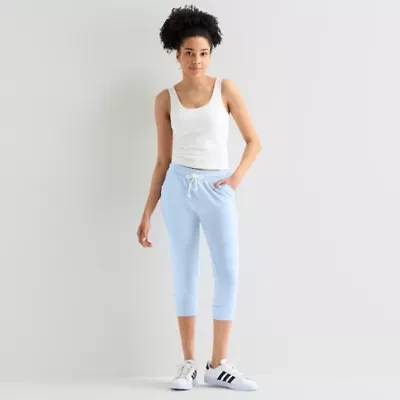 Arizona Womens Juniors Mid Rise Workout Capris