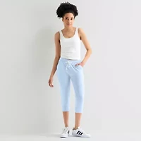 Arizona Womens Juniors Mid Rise Workout Capris