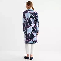 Liz Claiborne Womens Notch Neck Long Sleeve Layered Sweater Tall