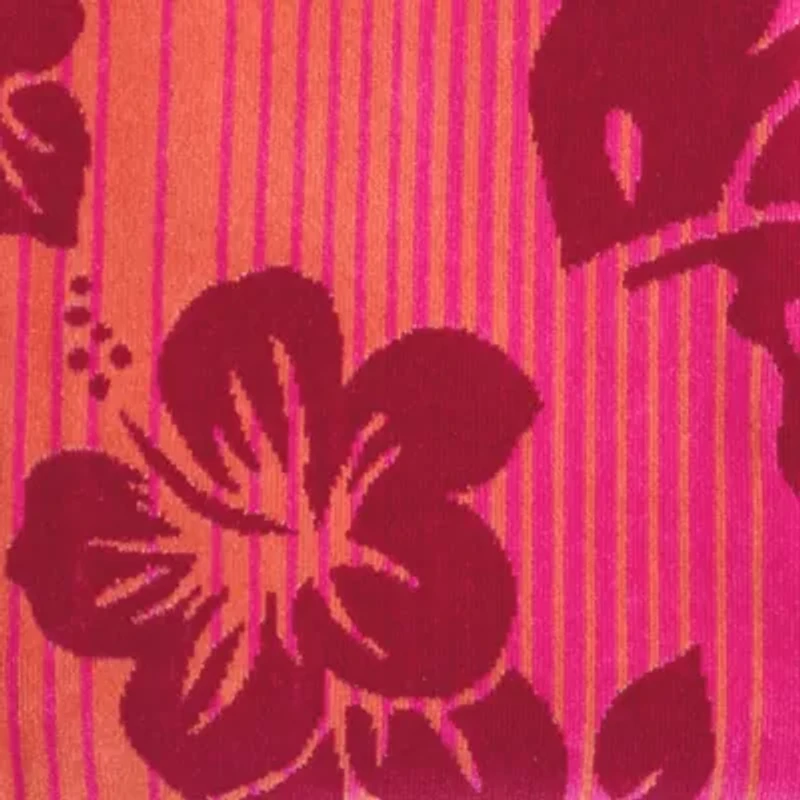 Outdoor Oasis Tropical Floral Jacquard Beach Towel