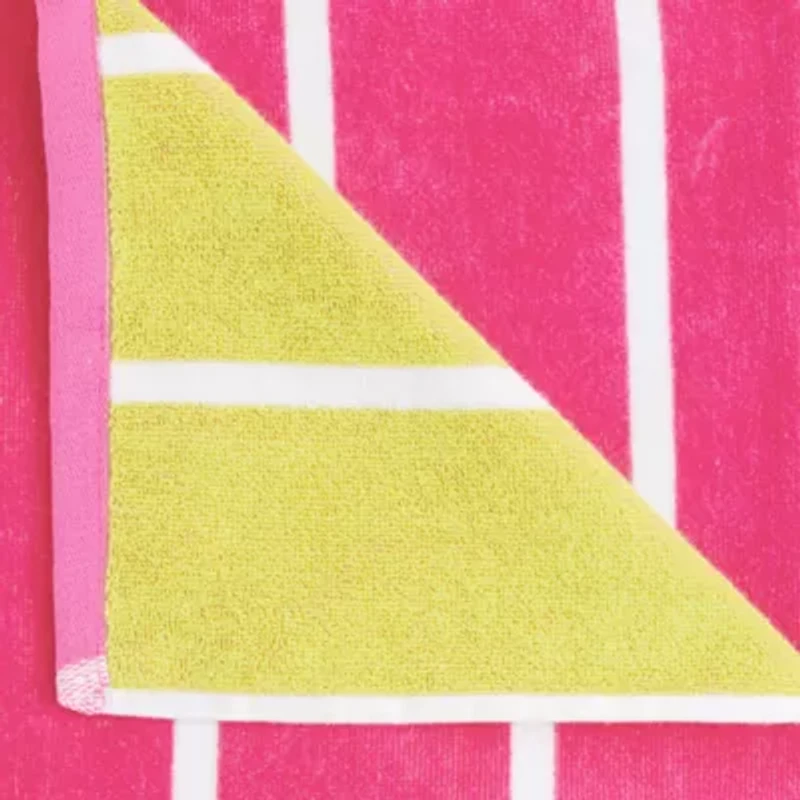 Outdoor Oasis Cabana Stripe Reversible Beach Towel