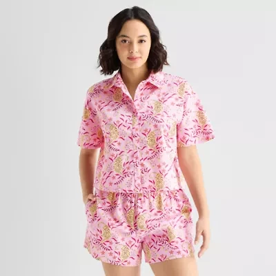 Hope & Wonder Women's History Month Tiger Printed Short Sleeve Regular Fit Pajama Top