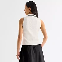 Stylus Womens Sleeveless Polo Sweater