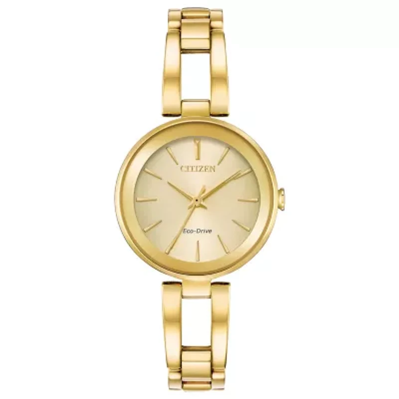 Citizen Axiom Womens Gold Tone Stainless Steel Bangle Watch Em0638-50p