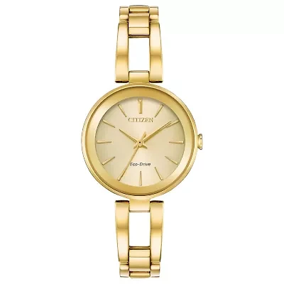 Citizen Axiom Womens Gold Tone Stainless Steel Bangle Watch Em0638-50p