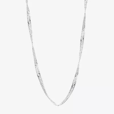 Silver Reflections Pure Over Brass 16-30" Chain Necklace