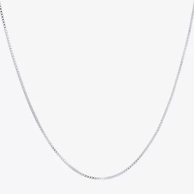 Silver Reflections Pure Over Brass Box Chain Necklace