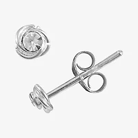 Itsy Bitsy Crystal Sterling Silver Twist Stud Earrings