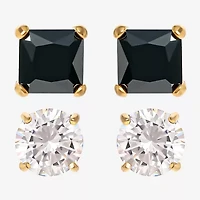 Shaquille O'Neal XLG Mens Lab Created Black Cubic Zirconia Stainless Steel Earring Set