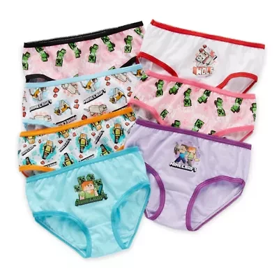 Little & Big Kid Girls Minecraft 7 Pack Brief Panty Gup2438