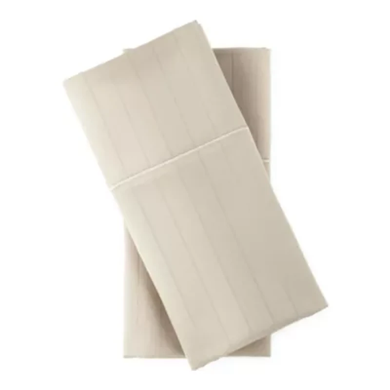 Liz Claiborne 600TC Cotton Sateen Dobby Stripe Wrinkle Free Sheet Set
